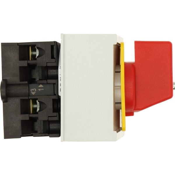 On-Off switch, T0, 20 A, service distribution board mounting, 1 contact unit(s), 2 pole, Emergency switching off function, with red thumb grip and yel image 2