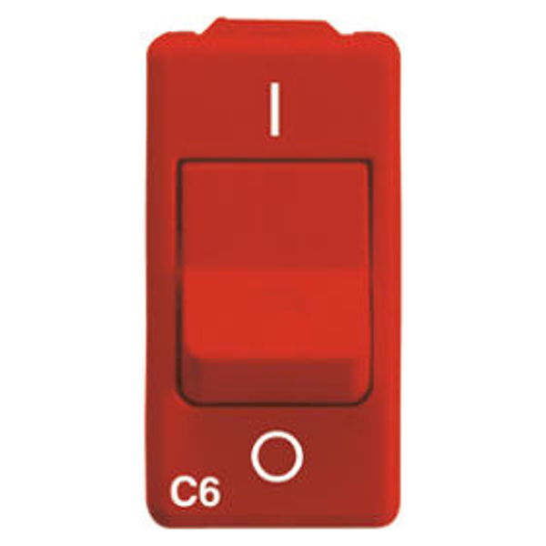 MINIATURE CIRCUIT BREAKER - FOR DEDICATED LINES - 1P+N 10A 3kA 6mA CHARACTERISTIC C - 1 MODULE - RED - SYSTEM image 1
