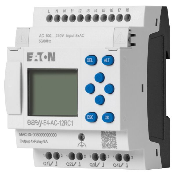 Control relays easyE4 with display (expandable, Ethernet), 100 - 240 V AC, 110 - 220 V DC (cULus: 100 - 110 V DC), Inputs Digital: 8, screw terminal image 2