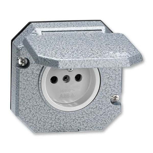 5518-2790 Socket outlet with earthing pin, with hinged lid, flush-mounted image 1