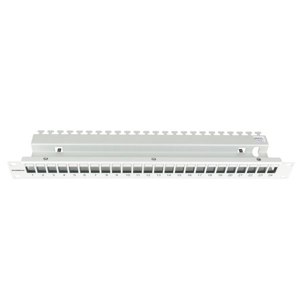 Patchpanel 19" empty for 24 modules (SFA)(SFB), 1U, RAL7035 image 1