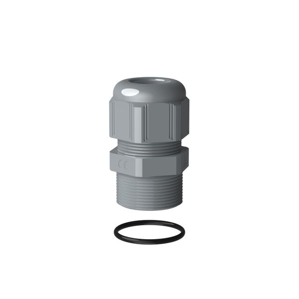 Plastic cable gland with waterproof surface seal IP68 thread PG16 gray RAL7040 image 1