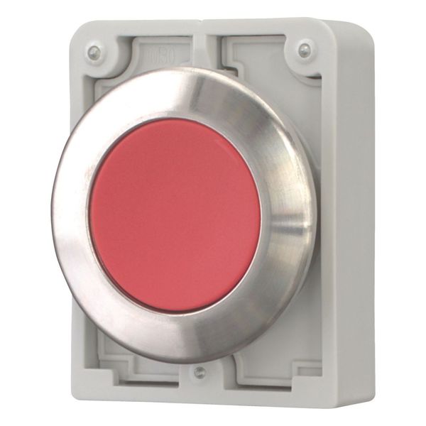 Pushbutton, RMQ-Titan, flat, momentary, red, blank, Front ring stainless steel image 5