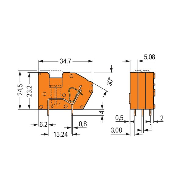 Stackable PCB terminal block with commoning option 2.5 mm² orange image 4