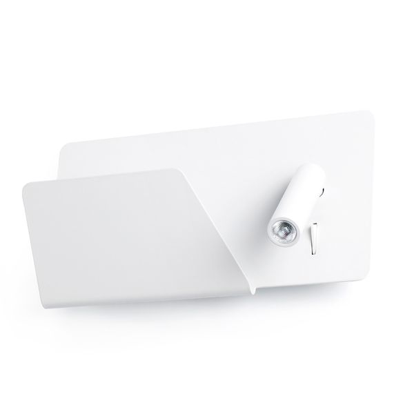SUAU USB WHITE WALL LAMP WITH LED LEFT READER HIGH image 1