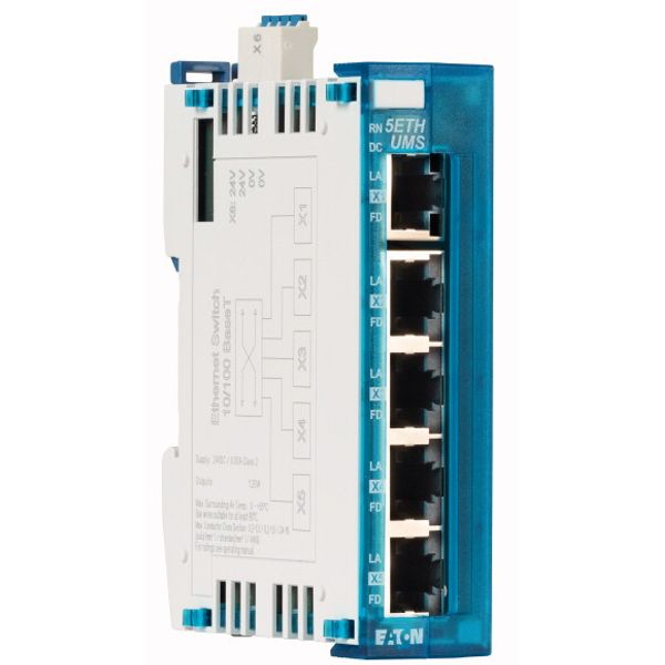Stand alone Switch as slice module in the I/O system XN300, 24 V DC power supply, 5xEthernet 10/100Mbit/s image 4