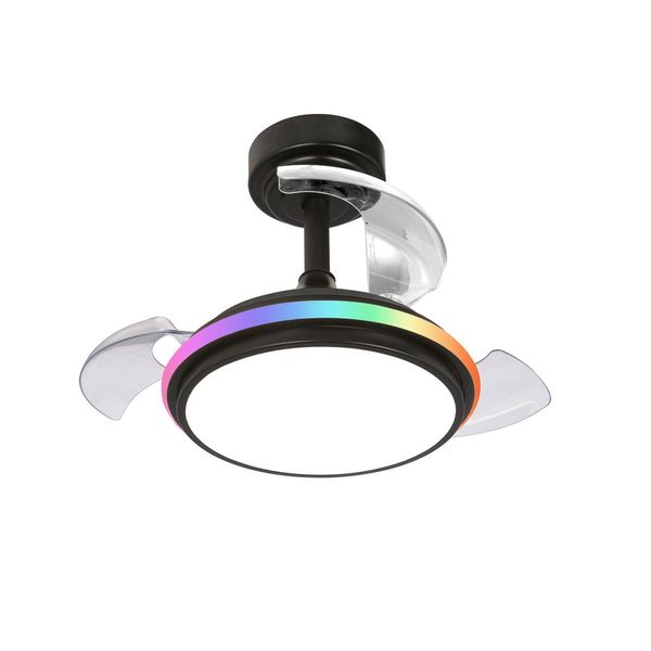 Antila Mini XS LED Ceiling Fan 40W 3500Lm CCT Dim RGB Black image 1