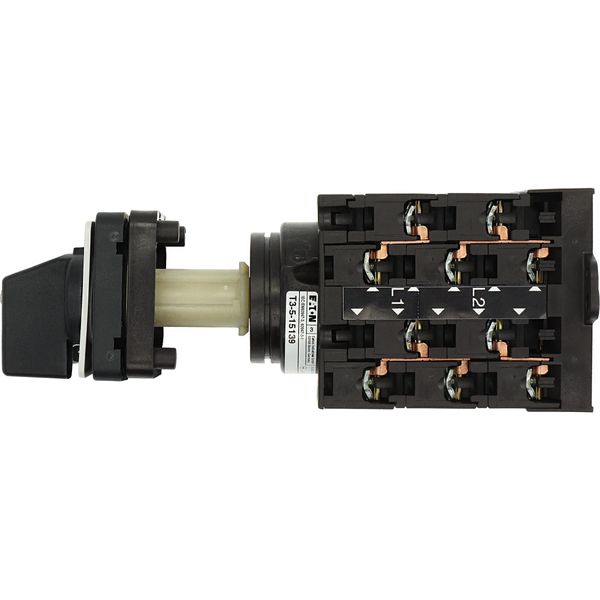 Step switches, T3, 32 A, rear mounting, 5 contact unit(s), Contacts: 10, 45 °, maintained, Without 0 (Off) position, 1-5, Design number 15139 image 15