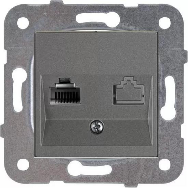 Novella-Trenda Dark Grey Numerical Phone Socket (CAT3) image 1