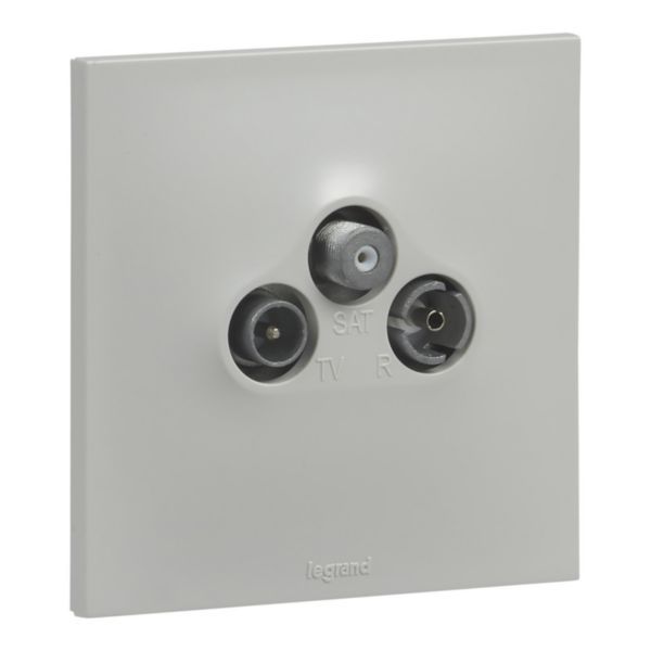 Urbano star TV/R/SAT socket in gray finish image 1