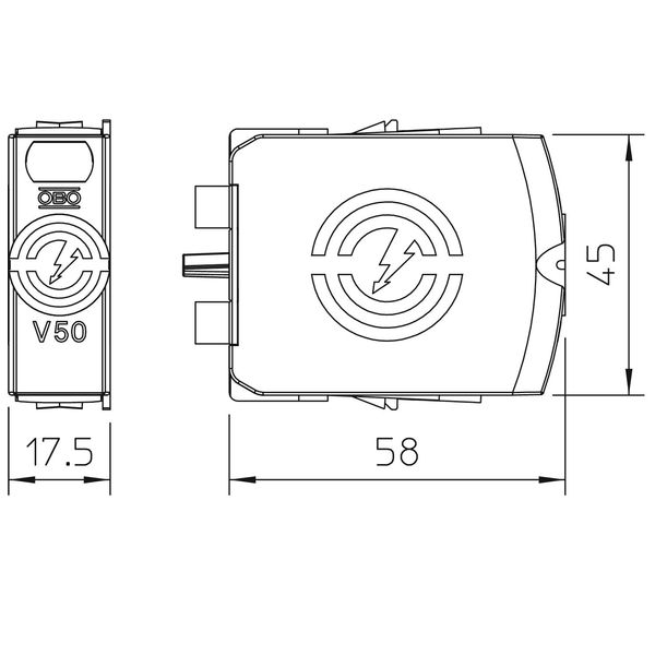 V50-0-150 CombiController V50 plug-in arrester 150V image 2