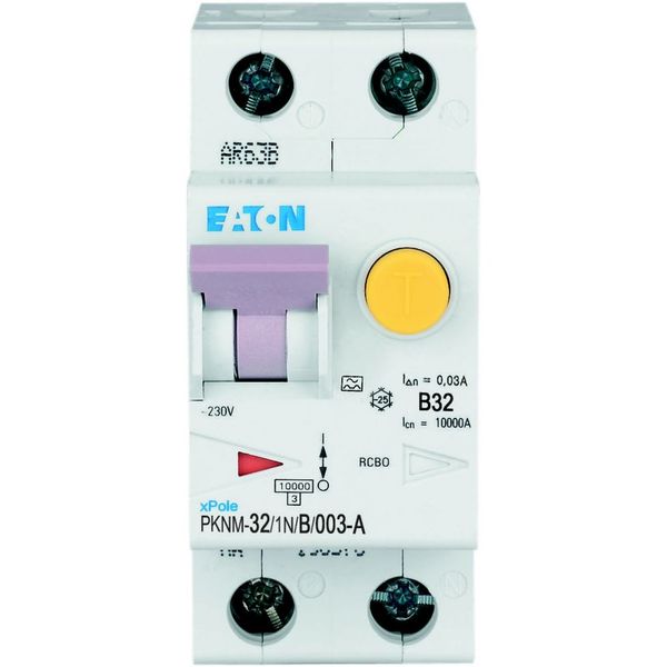 RCD/MCB combination, 32 A, 30 mA, MCB trip characteristic: B, 1p+N, RCD trip characteristic: A image 26