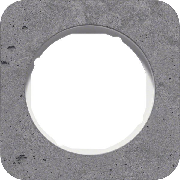 Frame 1gang, R.1, grey/p. white glossy, grd. concrete image 1