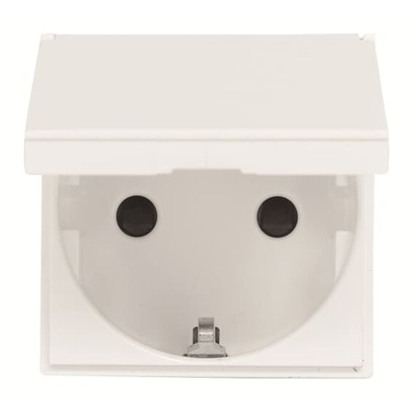 N2288.1 BL Socket outlet Schuko Protective contact (SCHUKO) with Hinged Lid White - Zenit image 1