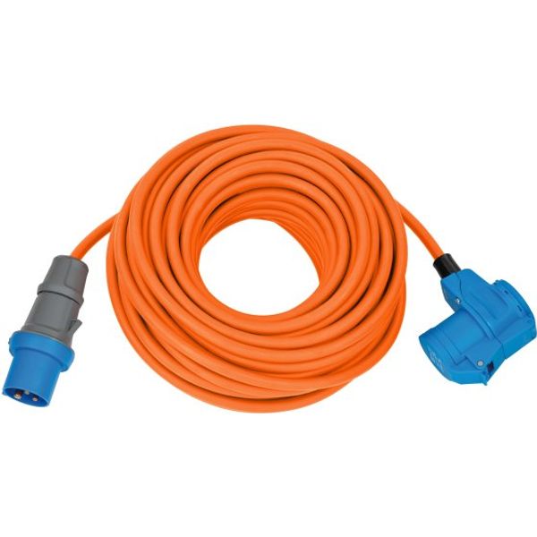 CEE Extension Cable IP44 For Camping/Maritim IP44 25m orange H07RN-F 3G2.5 CEE plug, angled coupling 230V/16A image 1