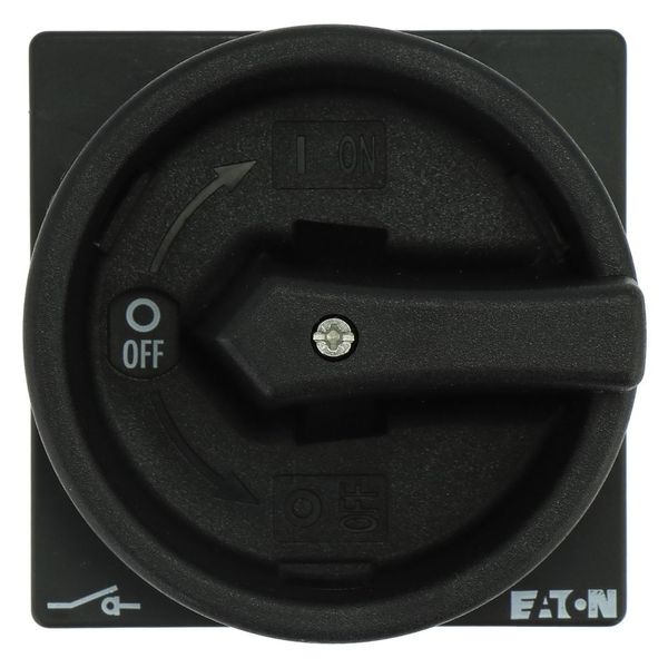 Main switch, P1, 40 A, rear mounting, 3 pole, 1 N/O, 1 N/C, STOP function, With black rotary handle and locking ring, Lockable in the 0 (Off) position image 11