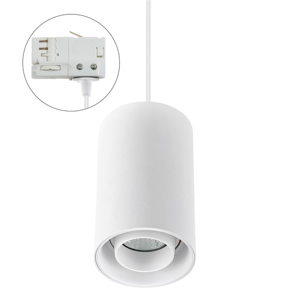 CHLOE GU10 SPOT SURFACE MOUNTED GU10 250V IP20 80x130mmWHITE round adjustable TRACK image 2