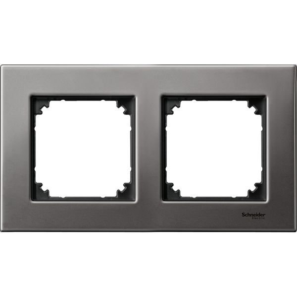 Metal frame, 2-gang, Rhodium grey, M-Elegance image 4