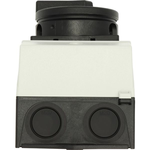 Main switch, T0, 20 A, surface mounting, 3 contact unit(s), 3 pole, 2 N/O, 1 N/C, STOP function, With black rotary handle and locking ring, Lockable i image 11