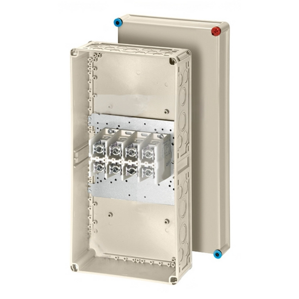Junction box with terminals, 4-pole up to Al+Cu up to 240m, IP 65, grey RAL 7032 (HPL3900225) image 1