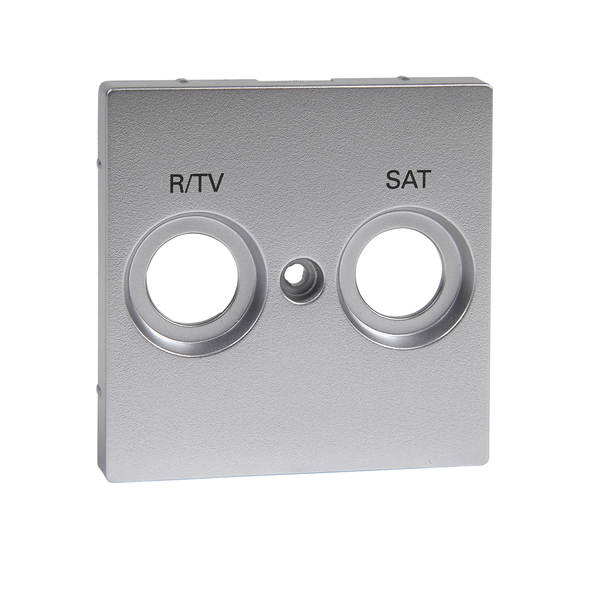 Central plate marked R/TV+SAT for antenna socket-outlet, aluminium, System M image 4