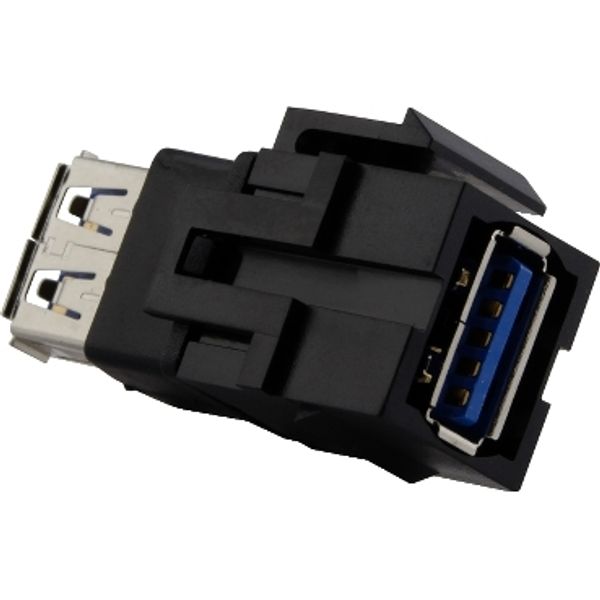 USB 3.0 Connector jack, Merten, Keystone, black image 2