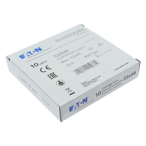 Fuse-link, LV, 80 A, AC 500 V, 22 x 58 mm, gL/gG, IEC image 12