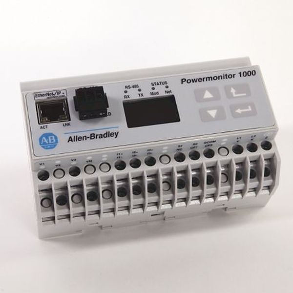 Allen-Bradley, 1408-EM3A-ENT, Powermonitor 1000, Energy Monitor EM3, 120/240V AC Power Supply, Serial RS-485 Communications (DF1 Full/Half Duplex, Modbus RTU) and Ethernet Communications (Ethernet/IP and Modbus TCP) image 1