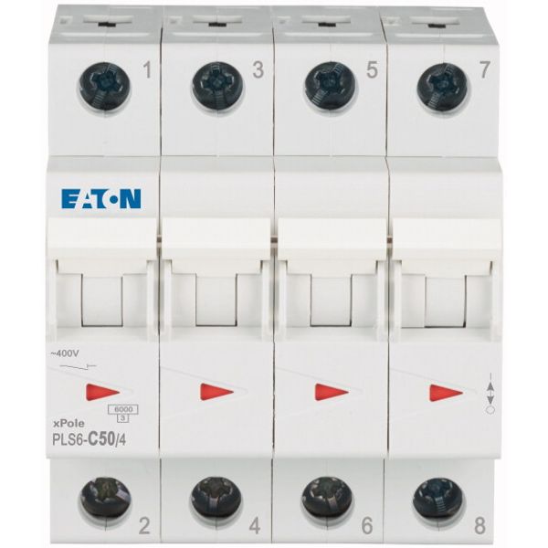 Miniature circuit breaker (MCB), 50 A, 4p, characteristic: C image 2