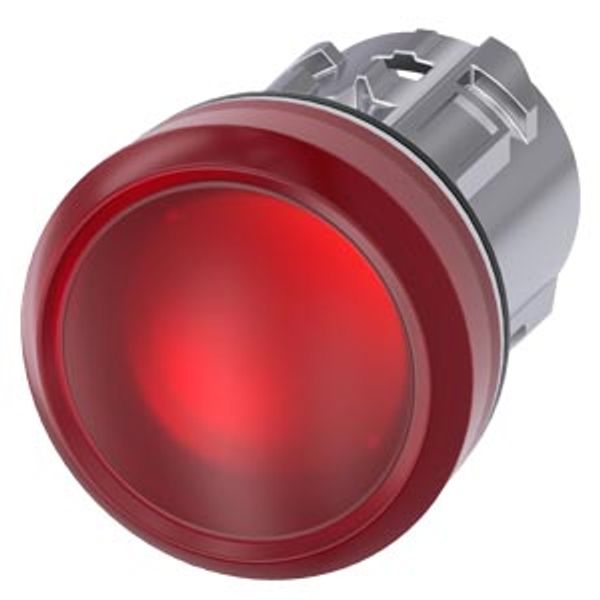 Indicator light, 22 mm, round, metal, shiny, red,  3SU1051-6BA20-0AA0 image 1