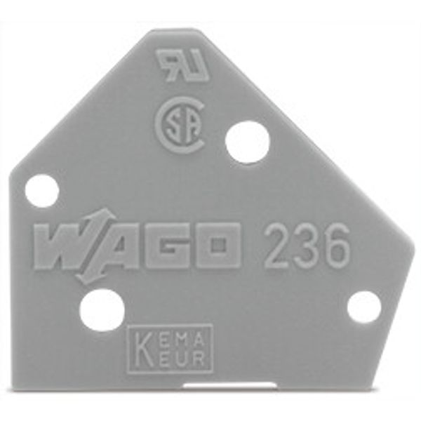 End plate 1 mm thick snap-fit type gray image 3