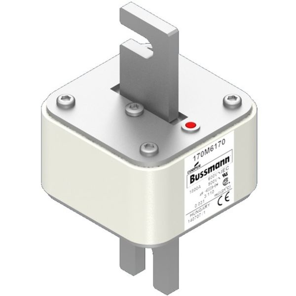 Fuse-link, high speed, 1800 A, AC 600 V, DIN 3, 76 x 90 x 139 mm, aR, DIN, IEC, single indicator image 2