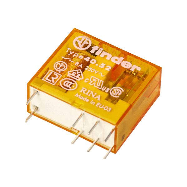 PCB/Plug-in Rel. 5mm.pinning 2NO 8A/230VAC/Agni/wash tight (40.52.8.230.0301) image 3