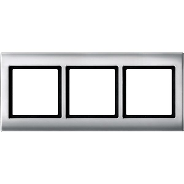 Aquadesign frame, 3-gang, aluminium image 2