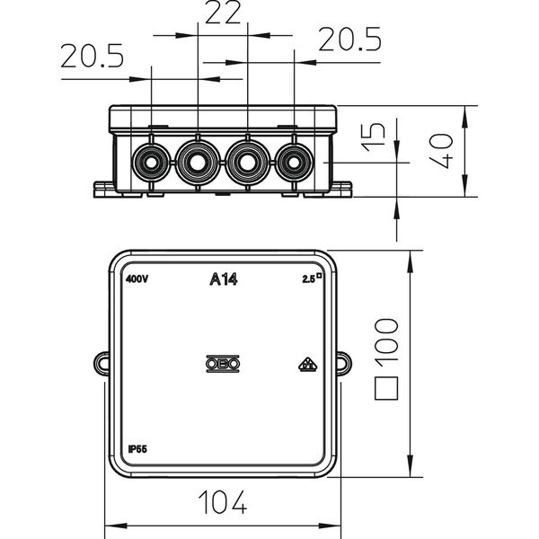 A 14 Junction box  100x100x38 image 2