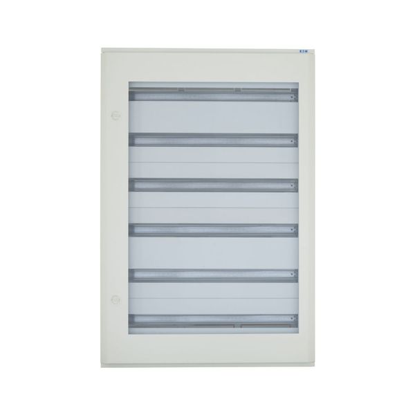 Complete surface-mounted flat distribution board with window, white, 33 SU per row, 6 rows, type C image 5