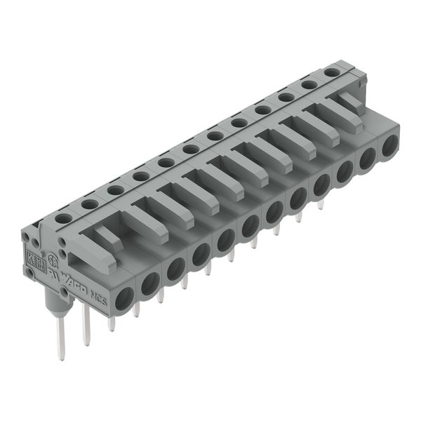 Female connector for rail-mount terminal blocks 0.6 x 1 mm pins angled image 1