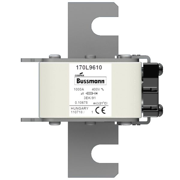 Fuse-link, high speed, 1000 A, AC 400 V, Size 3, 74 x 103 x 128 mm, aR, IEC, single indicator image 1