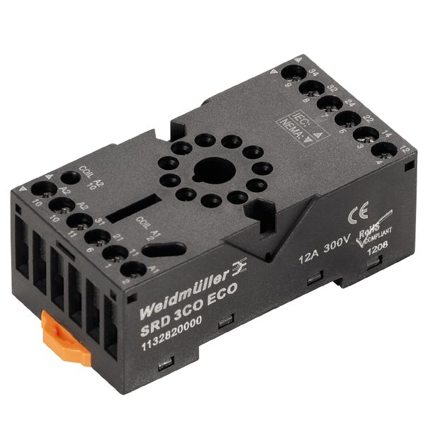 Relay socket, IP20, 3 CO contact , 12 A, Screw connection image 1
