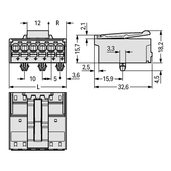 1-conductor male connector Push-in CAGE CLAMP® 2.5 mm² light gray image 4