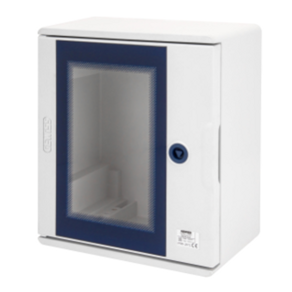 POLYESTER ENCLOSURE WITH TRANSPARENT DOOR FITTED WITH LOCK - 250X300X160 - IP66 - GRIGIO RAL 7035 image 1