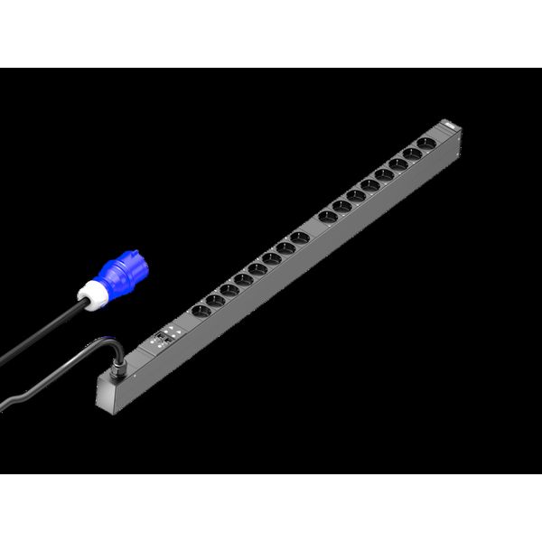 PDU basic 32A/1P CEE 16xCEE7/3 earthing-pin, CEE 7/3: 16 x earthing-pin image 2