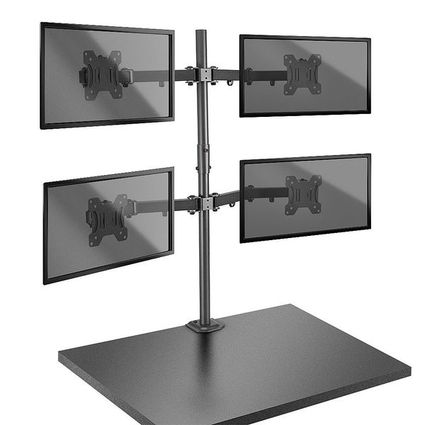 Quad Display Bracket w/ Pole & Desk Clamp Securely mount 4 desktop monitors to an office desk image 2