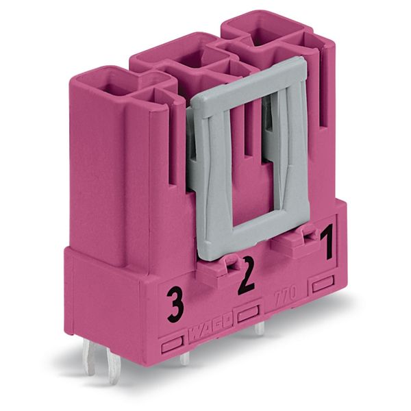 Plug for PCBs straight 3-pole pink image 2