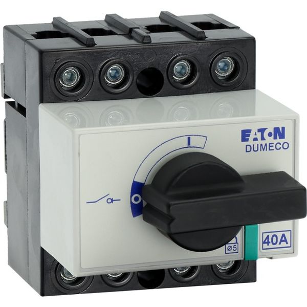 Switch-disconnector, DMM, 40 A, 4 pole, With black rotary handle and drive shaft, Vertical connection image 7