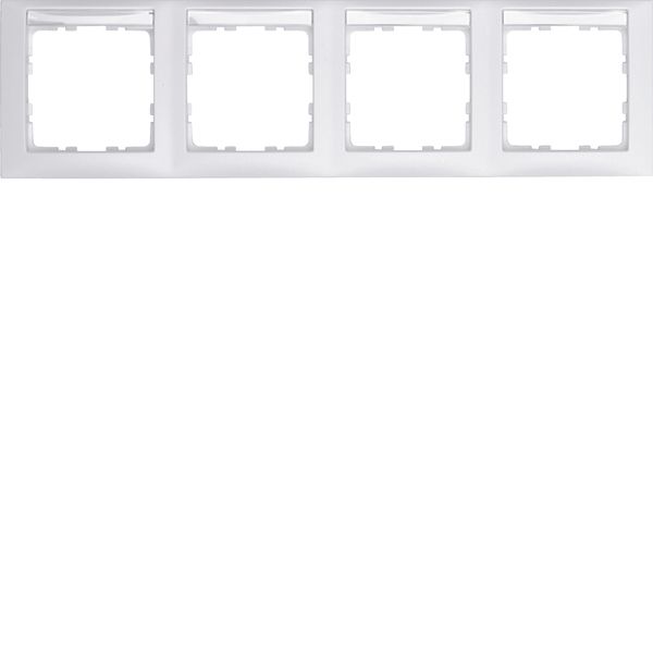 Frame with labelling field 4gang horizontal S.1, polar white matt image 1