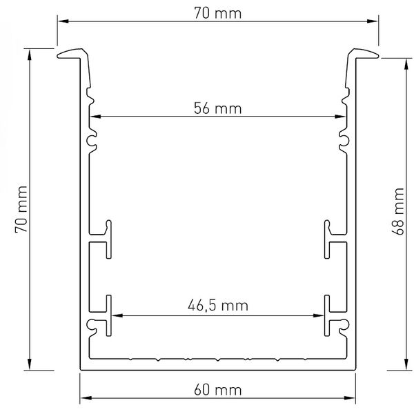 Aluminium profile SLT L-2000mm W-60mm H-70mm image 8