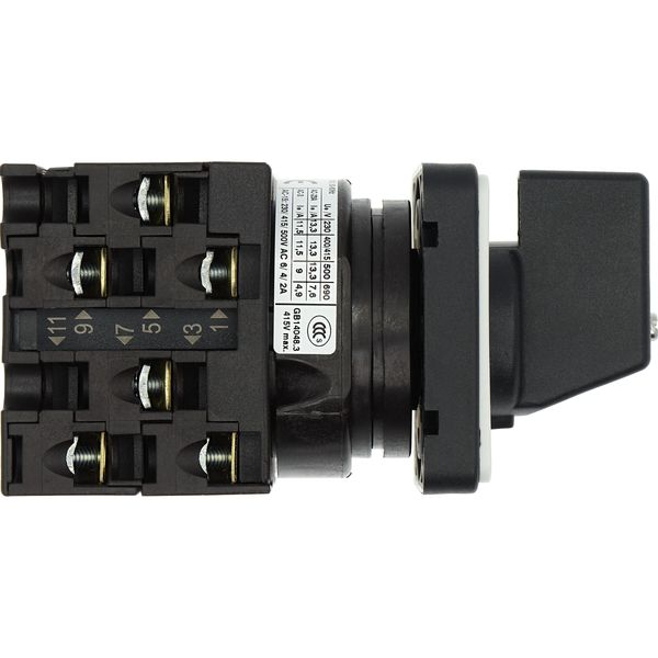 Changeoverswitches, T0, 20 A, flush mounting, 3 contact unit(s), Contacts: 6, 90 °, maintained, Without 0 (Off) position, 1-2, Design number 15443 image 42