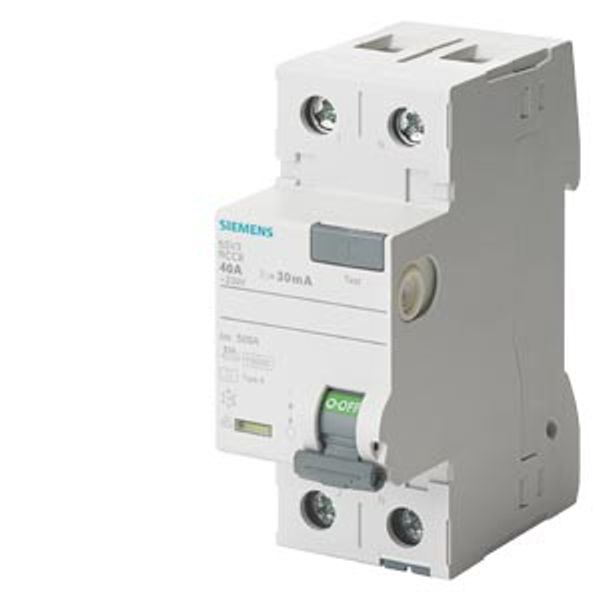 residual current operated circuit breaker, 2-pole, type A, In: 63 A, 5SV3316-6BA image 1