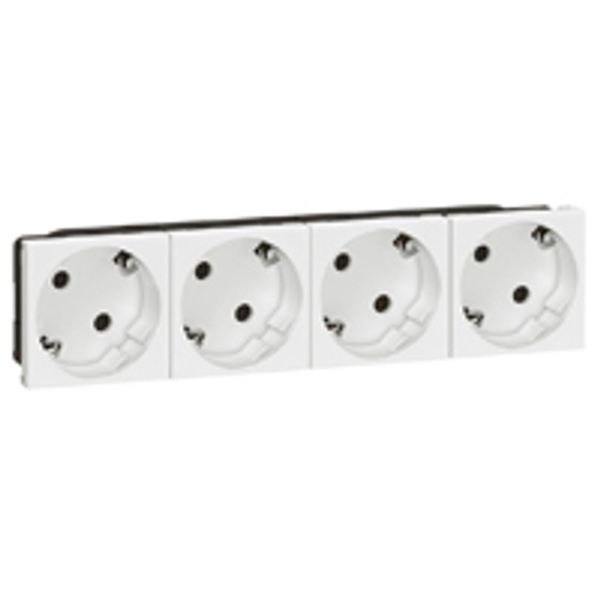 Multi-support multiple socket Mosaic - 4 x 2P+E automatic terminals - standard image 1